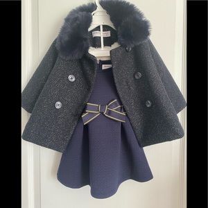 Elegant Navy Dress and Matching Coat